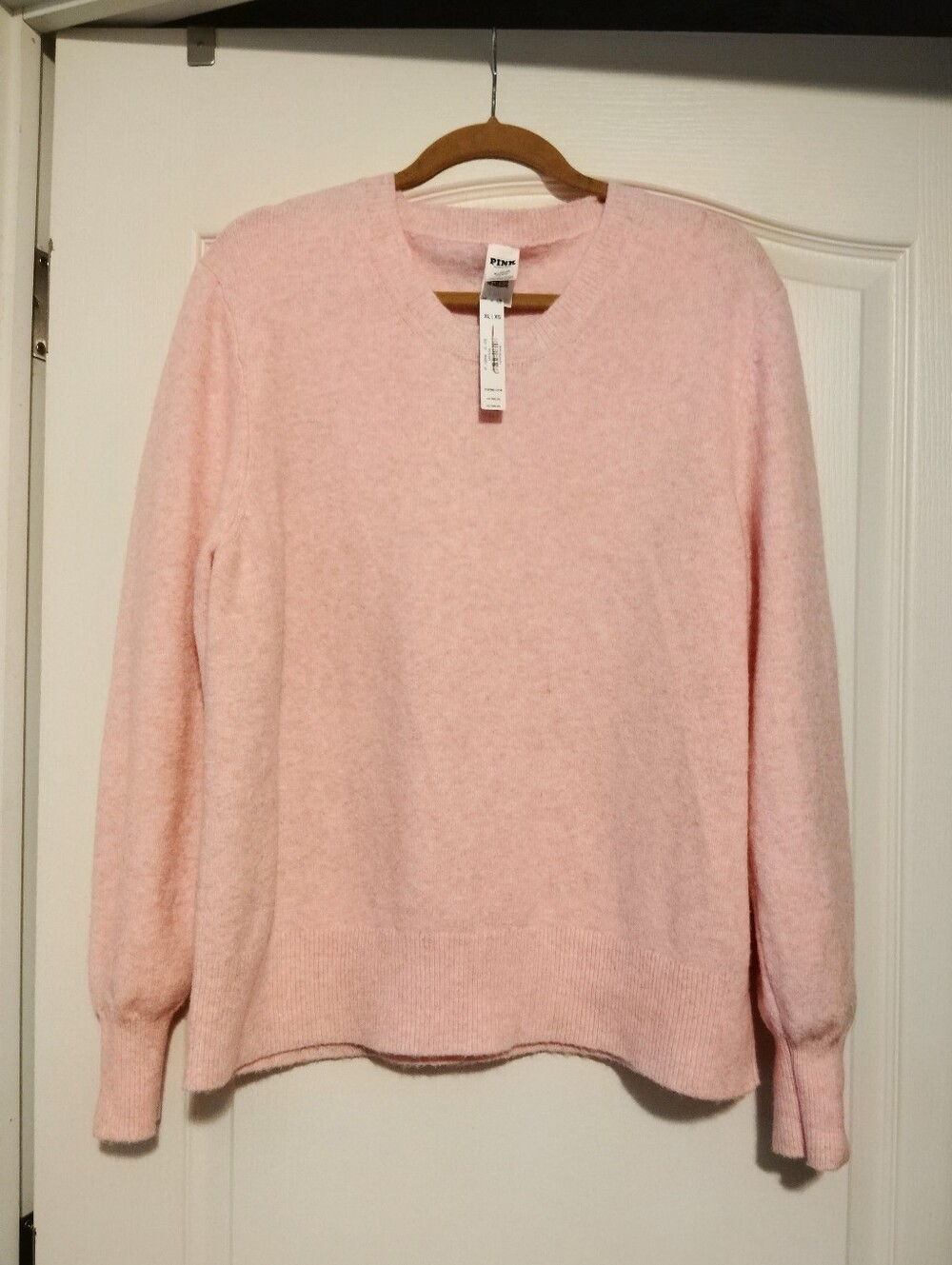 NWT Victoria's Secret PINK Blush Pink Soft Cozy Classic Solid Sweater sz XL